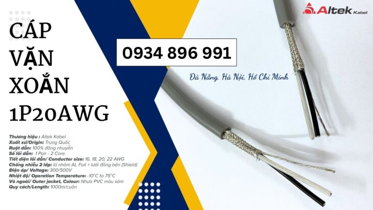 Dây Cáp Tín Hiệu 1 Pair 20 AWG Giá Tốt – Phân Phối Gia Lai, Đắk Lắk, Kon Tum