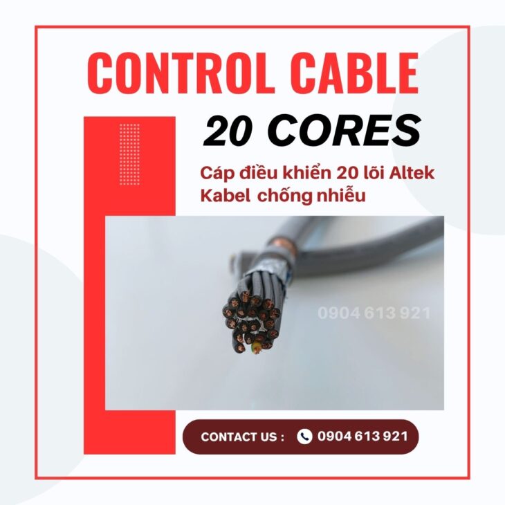 Cáp điện 20 lõi, cáp tín hiệu 20×0.5/20×0.75/20×1.0/20×1.5 Altek Kabel