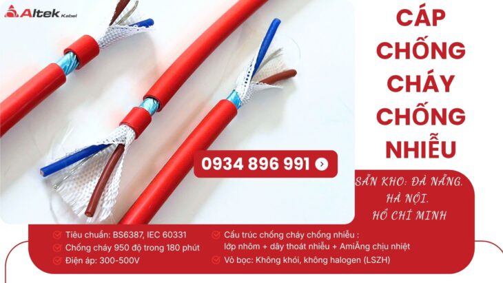 Cáp Chống Cháy Chống Nhiễu 2×0.75mm² Altek Kabel – Phân Phối Đà Nẵng, Huế, Quảng Trị