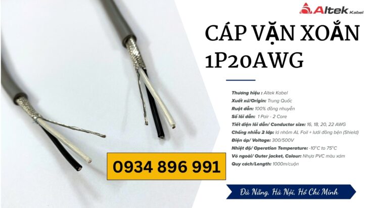 Dây Cáp Tín Hiệu 1 Pair 20 AWG Giá Tốt – Phân Phối Gia Lai, Đắk Lắk, Kon Tum