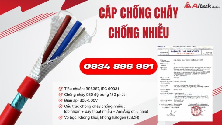 Cáp Chống Cháy 2×1.0mm² Chống Nhiễu – Hàng Sẵn Đà Nẵng, Huế