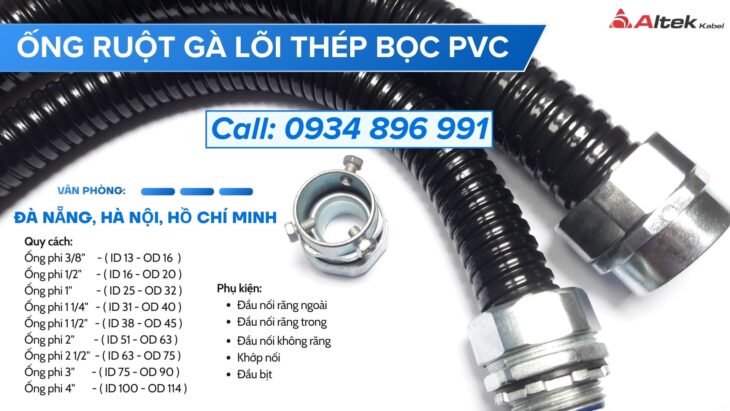 Ống Ruột Gà Và Đầu Nối Phi 25 Có Sẵn Khánh Hòa, Bình Định, Gia Lai