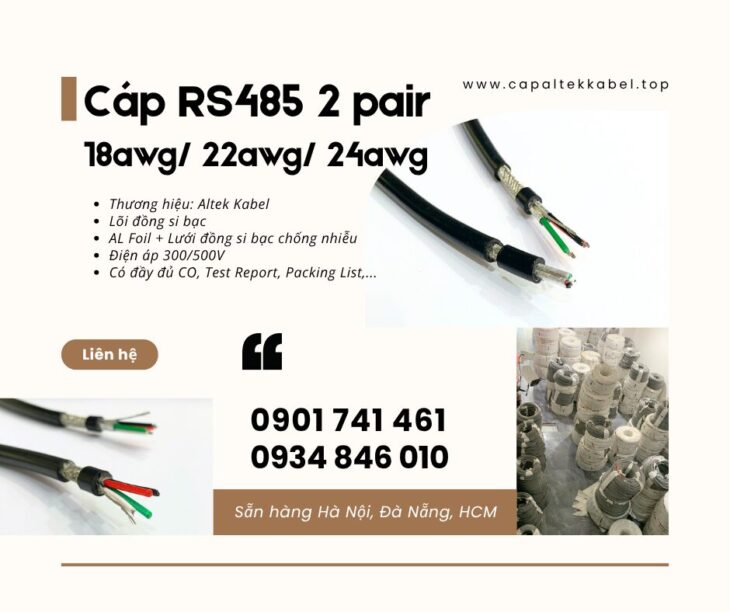 Cáp rs485 2 pair 18awg/ 2 pair 22awg/ 2 pair 24awg Altek Kabel