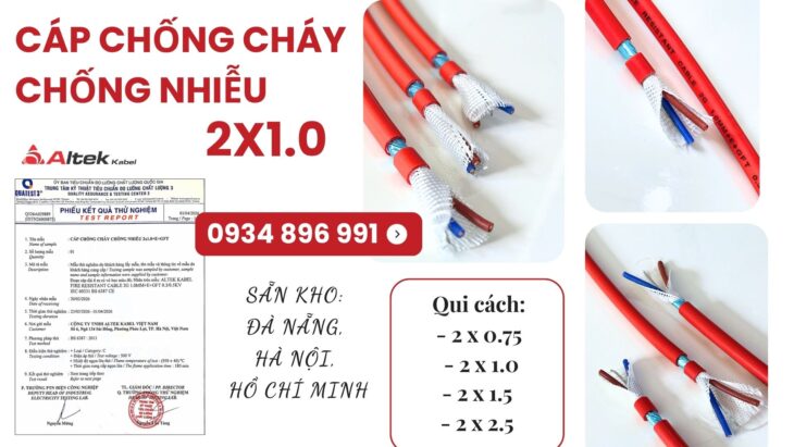 Cáp Chống Cháy Chống Nhiễu 2×0.75mm² Altek Kabel – Phân Phối Đà Nẵng, Huế, Quảng Trị