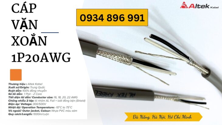 Dây Cáp Tín Hiệu 1 Pair 20 AWG Giá Tốt – Phân Phối Gia Lai, Đắk Lắk, Kon Tum