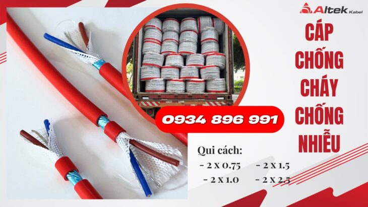 Cáp Chống Cháy 2×1.0mm² Chống Nhiễu – Hàng Sẵn Đà Nẵng, Huế