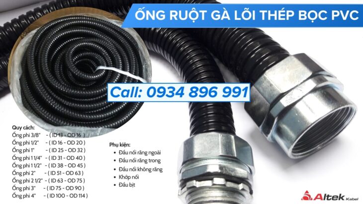 Ống Ruột Gà Và Đầu Nối Phi 25 Có Sẵn Khánh Hòa, Bình Định, Gia Lai