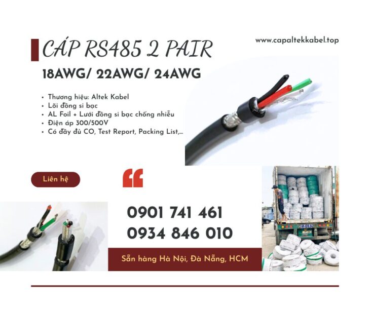 Cáp rs485 2 pair 18awg/ 2 pair 22awg/ 2 pair 24awg Altek Kabel