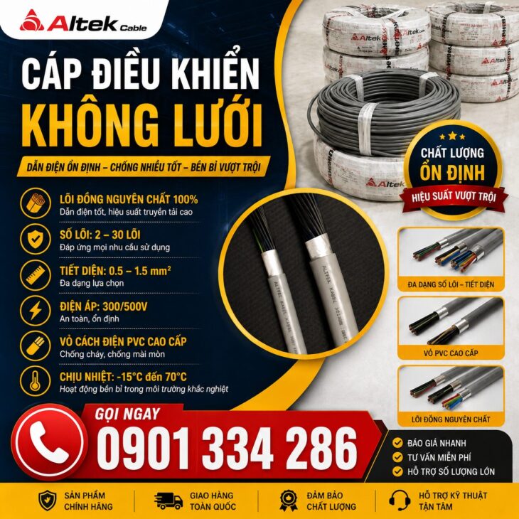 Cáp Điều Khiển Không Lưới Chống Nhiễu ALTEK KABEL – Đồng Nguyên Chất 100%