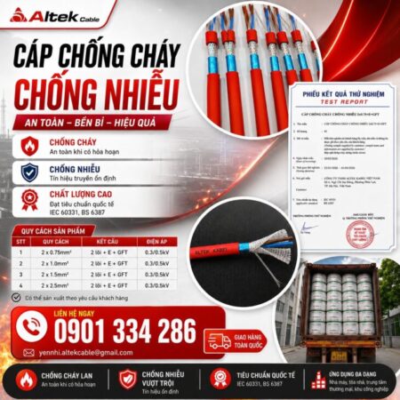 Cáp Chống Cháy Chống Nhiễu ALTEK KABEL | Đồng Nguyên Chất 100%, Đảm Bảo An Toàn Công Trình