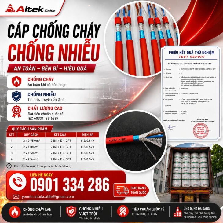 Cáp Chống Cháy Chống Nhiễu ALTEK KABEL | Đồng Nguyên Chất 100%, Đảm Bảo An Toàn Công Trình
