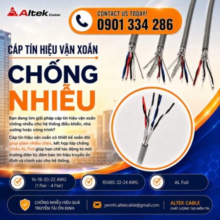 Báo Giá Cáp Tín Hiệu RS485 Chống Nhiễu ALTEK KABEL