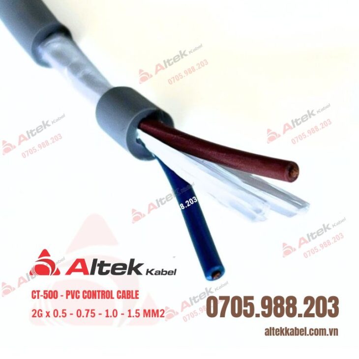 Cáp điều khiển Altek Kabel 2×0.75mm² CT-500 – Không chống nhiễu