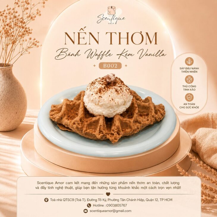 MUA NẾN THƠM TẠO HÌNH BÁNH WAFFLE