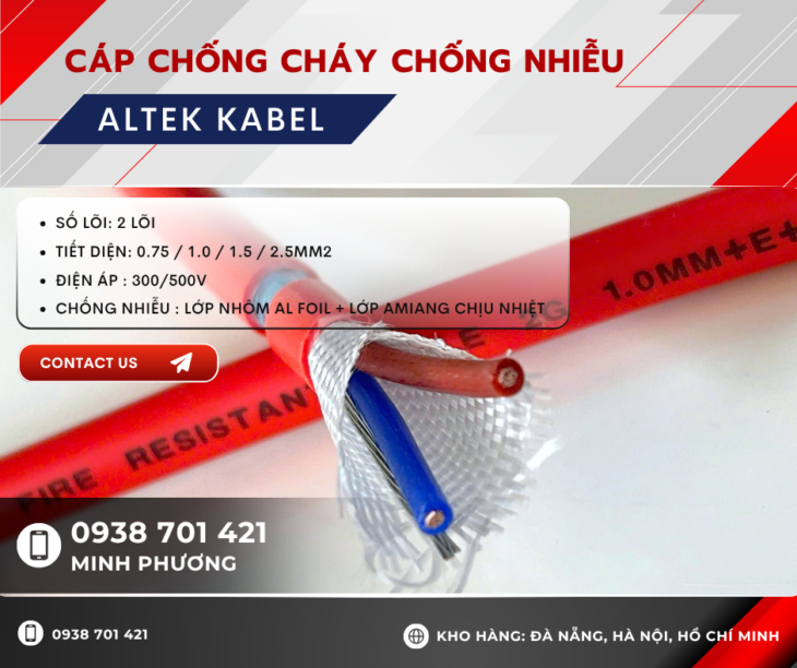 Cáp chống cháy chống nhiễu 2 lõi – Hàng sẵn kho, giao nhanh toàn quốc Cáp chống cháy chống nhiễu 2 lõi – Hàng sẵn kho, giao nhanh toàn quốc