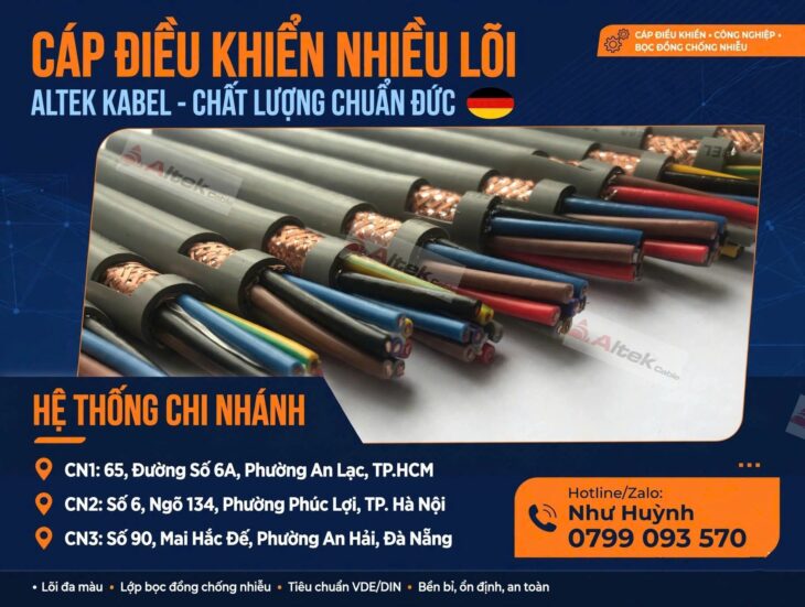Cáp điều khiển nhiều lõi – cáp chống nhiễu Altek kabel