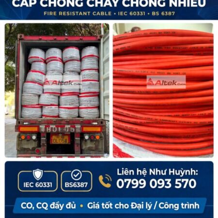 Cáp chống cháy chống nhiễu- tiêu chuẩn IEC 60331 & BS6387 SHIELDED FIRE RESISTANT CABLE