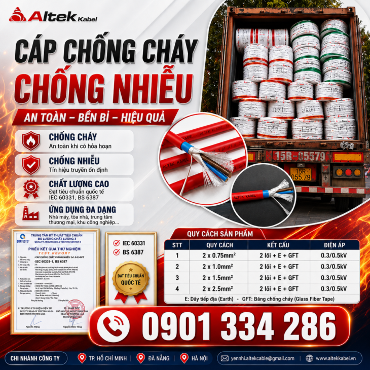 Cáp Chống Cháy Chống Nhiễu ALTEK KABEL