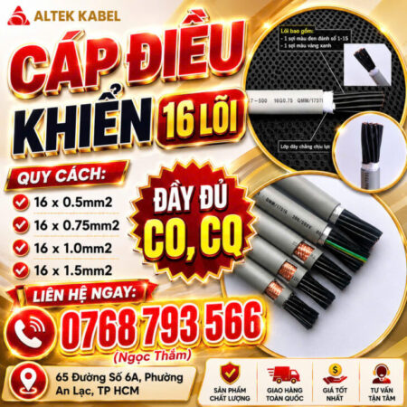CẦN BÁN Cáp Điều Khiển ALTEK KABEL 16 Lõi 0.5mm2 – 1.5mm2