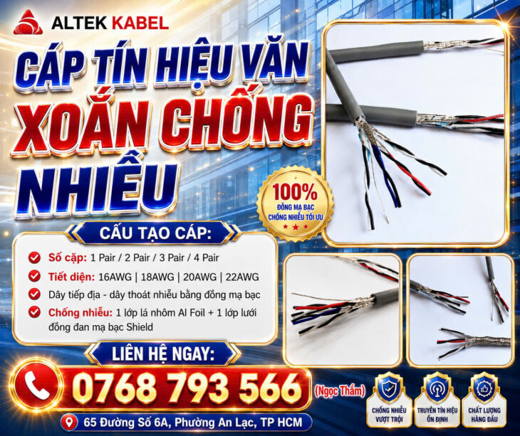 CẦN BÁN Cáp Tín Hiệu Vặn Xoắn Chống Nhiễu ALTEK KABEL