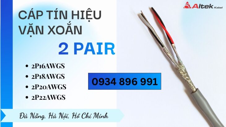 Cáp vặn xoắn 2 Pair 20 AWG – Phân phối Đà Nẵng, Huế, Quảng Trị