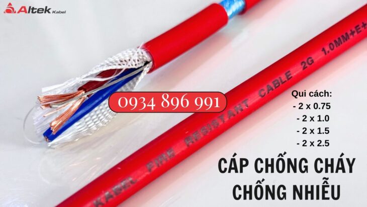 Dây Cáp Chống Cháy Chống Nhiễu 2×1.0– Altek Kabel Đà Nẵng, Huế, Quảng Trị