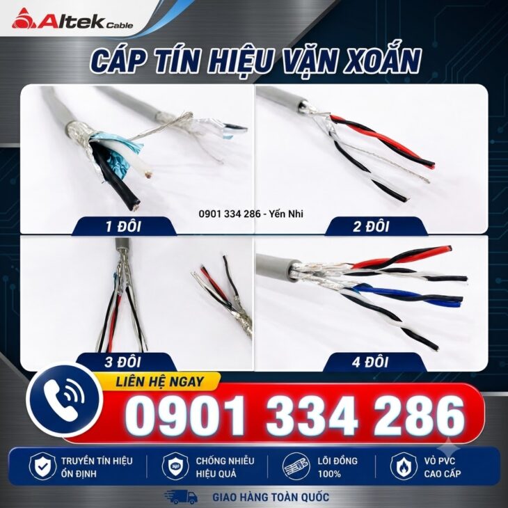 Cáp Tín Hiệu Vặn Xoắn Chống Nhiễu 16–22AWG, 1–4 Pair – ALTEK KABEL