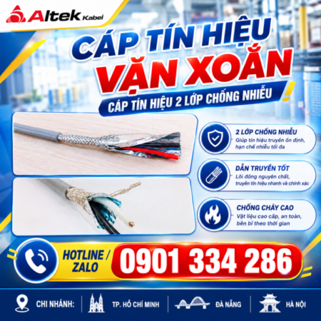 Cáp Tín Hiệu Vặn Xoắn 2 Lớp Chống Nhiễu 16–22AWG, 1–4 Pair ALTEK KABEL