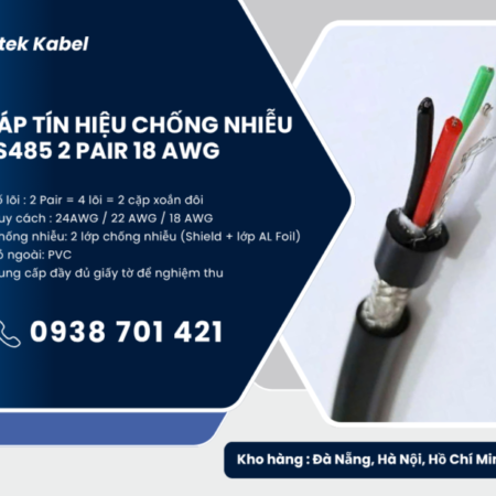 Cáp tín hiệu chống nhiễu RS485 2 Pair 18AWG phân phối Hà Nội, Hải Phòng, Hải Dương