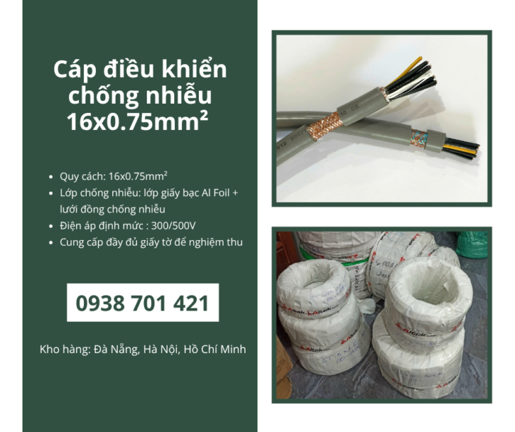 Cáp điều khiển chống nhiễu 16×0.75mm² Altek Kabel Quảng Trị, Huế, Nghệ An
