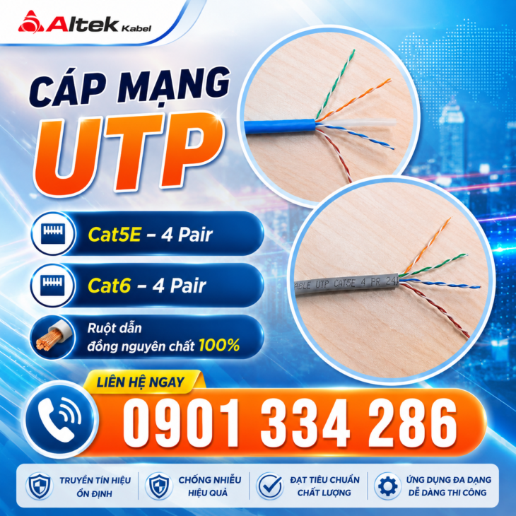Cáp Mạng CAT5E & CAT6 UTP 100% Đồng ALTEK KABEL