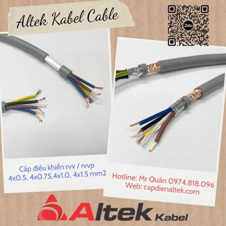 Altek Kabel: Cáp điều khiển 4 lõi mềm – Rvv, Rvvp