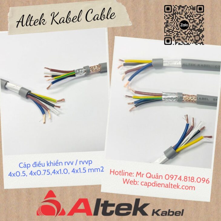 Altek Kabel: Cáp điều khiển 4 lõi mềm – Rvv, Rvvp