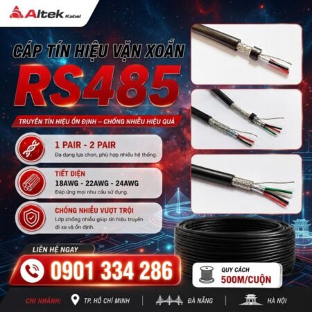 Cáp Tín Hiệu RS485 Chống Nhiễu ALTEK KABEL – Ruột Đồng Cáp Tín Hiệu RS485 Chống Nhiễu ALTEK KABEL – Ruột Đồng