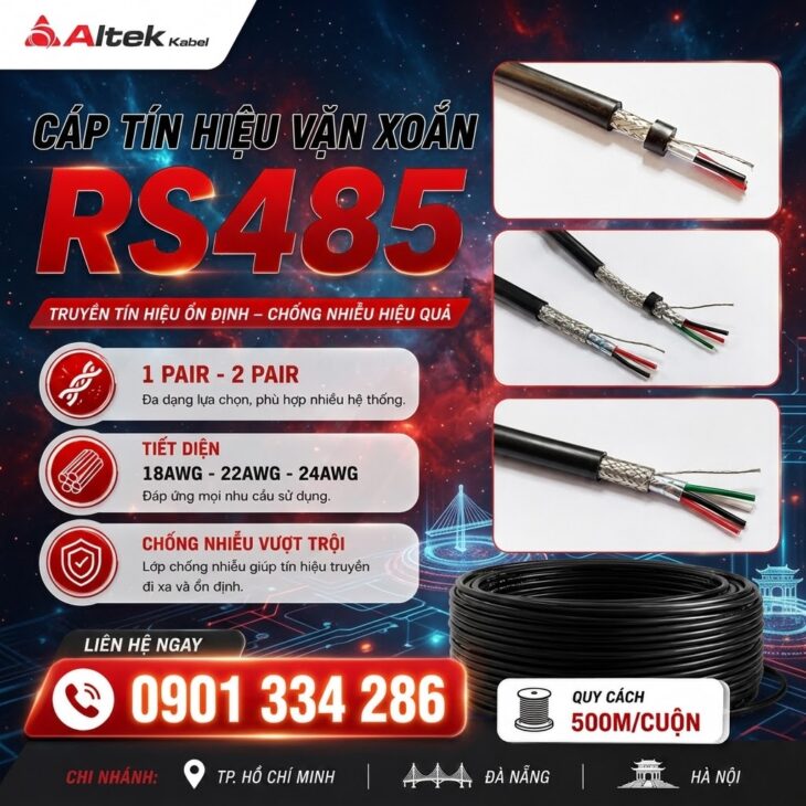 Cáp Tín Hiệu RS485 Chống Nhiễu ALTEK KABEL – Ruột Đồng