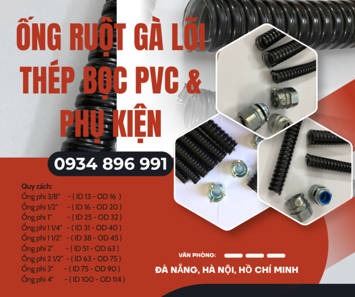 Ống Ruột Gà Lõi Thép Phi 20 & Phụ Kiện Đầy Đủ – Giao Nhanh Quảng Bình, Quảng Ngãi, Quảng Nam