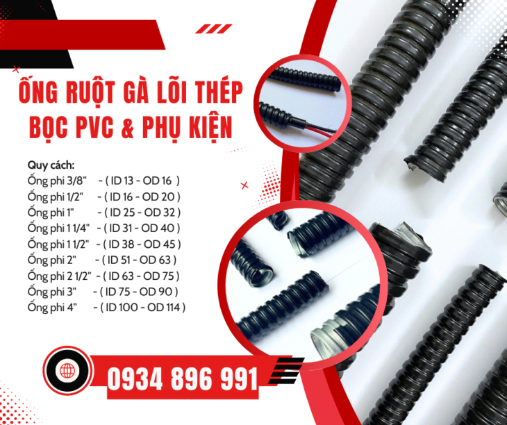 Ống Ruột Gà Lõi Thép Phi 20 & Phụ Kiện Đầy Đủ – Giao Nhanh Quảng Bình, Quảng Ngãi, Quảng Nam