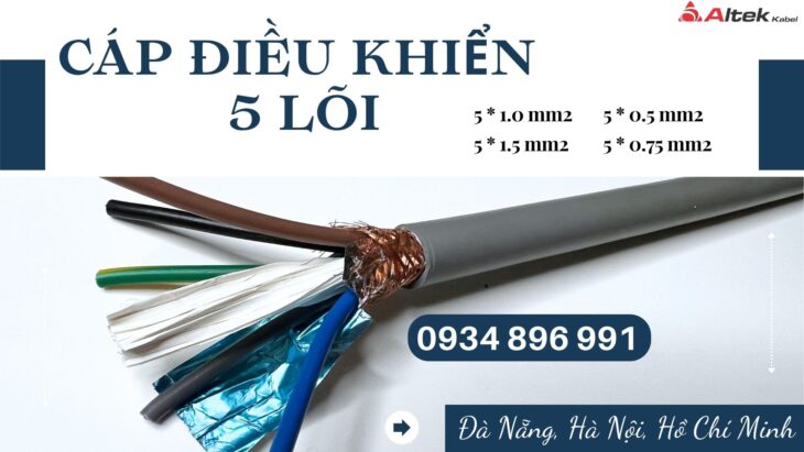 Cáp Điều Khiển 5×0.75mm² Đà Nẵng, Huế, Quảng Nam Cáp Điều Khiển 5×0.75mm² Đà Nẵng, Huế, Quảng Nam