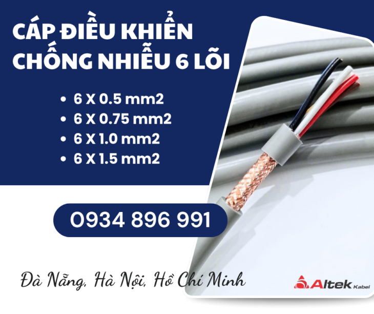 Cáp Tín Hiệu 6 Lõi 0.5mm2 Có Sẵn Huế, Quảng Trị, Đà Nẵng