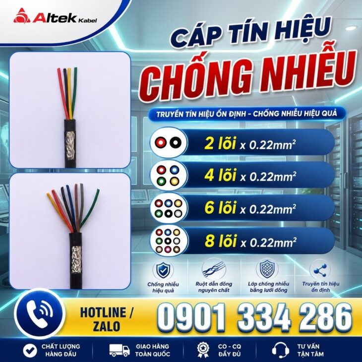 Cáp Tín Hiệu Chống Nhiễu 6×0.22mm² Ruột Đồng ALTEK KABEL