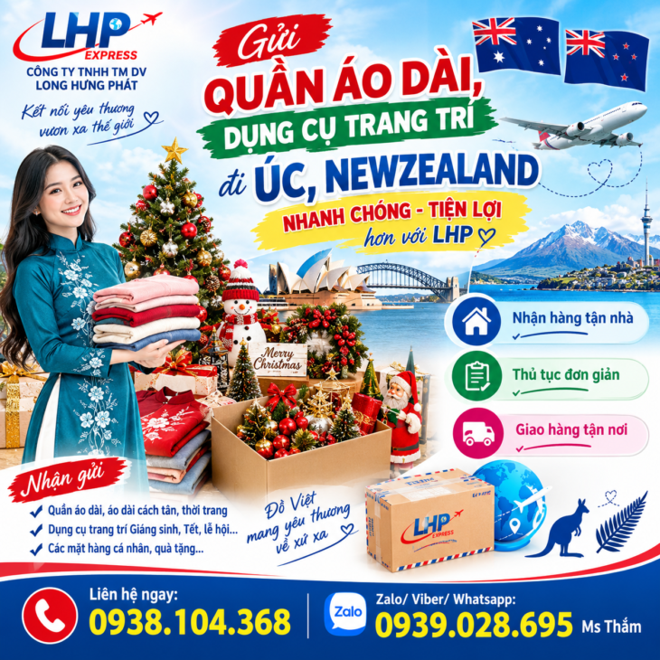 Gửi quần áo, đồ trang trí đi Úc, Newzealand – tại Đà Nẵng