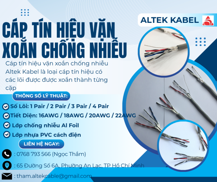 CẦN BÁN Cáp Tín Hiệu Vặn Xoắn Chống Nhiễu ALTEK KABEL – Truyền Tín Hiệu Ổn Định