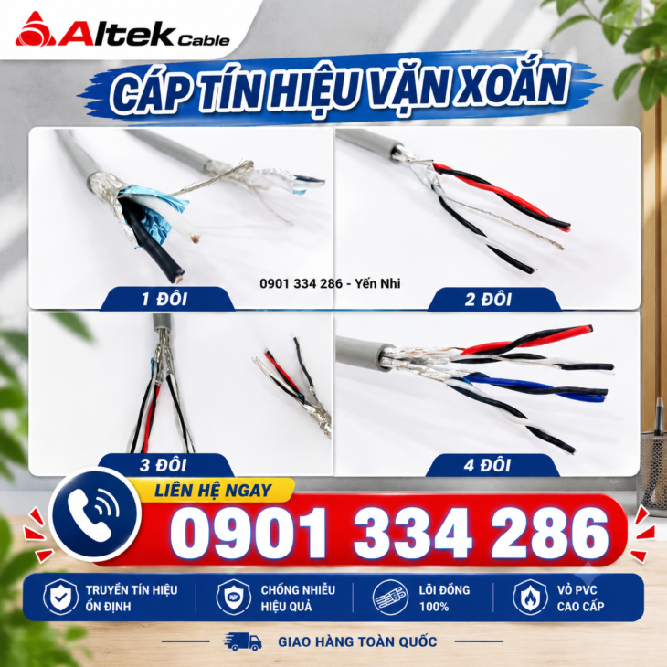 Cáp Tín Hiệu Vặn Xoắn Chống Nhiễu ALTEK KABEL 16–22 AWG, 1–4 Pair