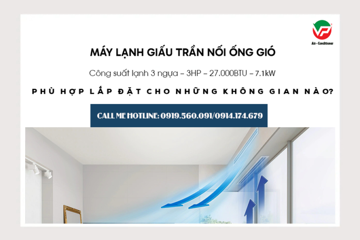 Máy lạnh giấu trần 3HP (Inverter, Non-Inverter) giá rẻ nhất TP HCM và các tỉnh lân cận